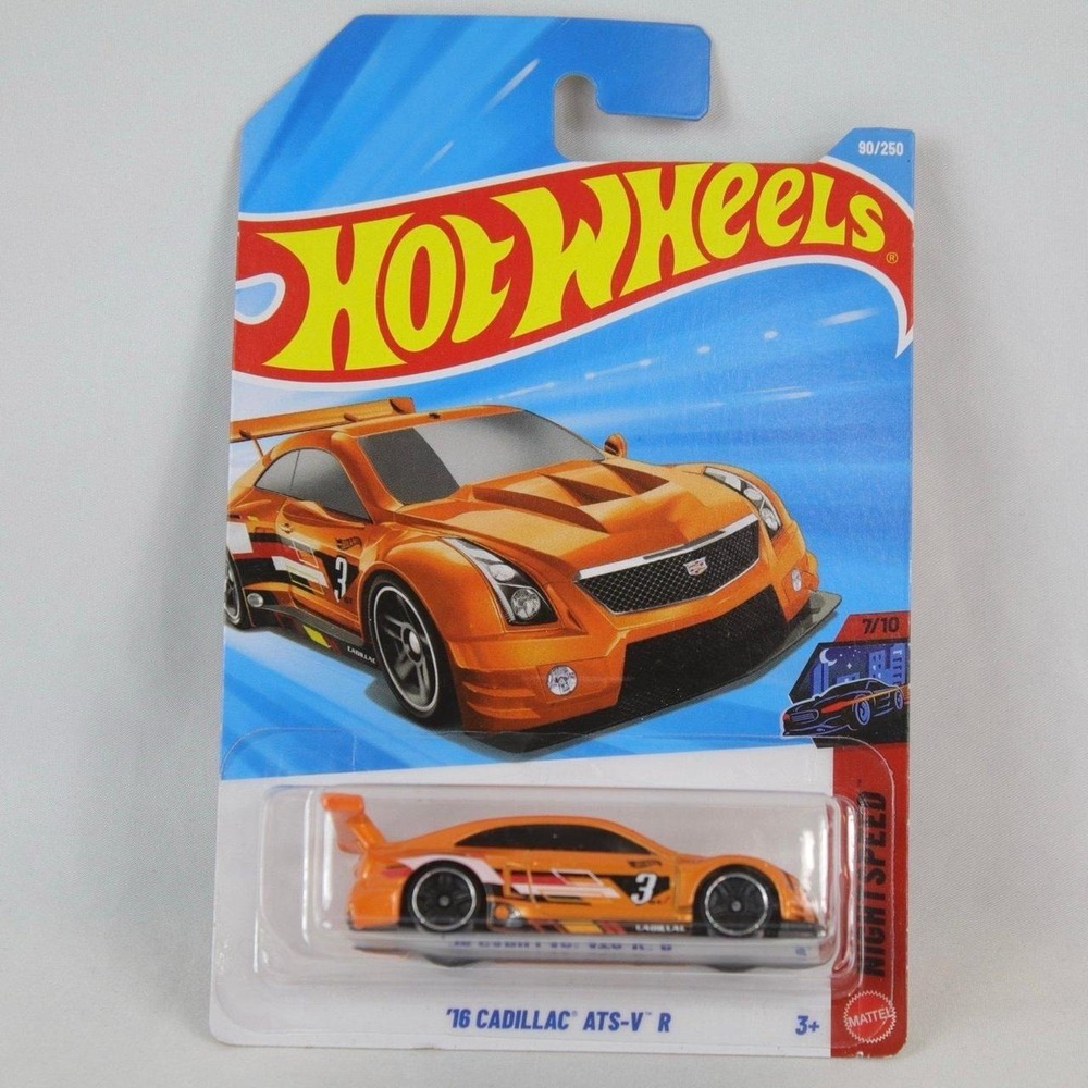 Hot Wheels Orange '16 Cadillac ATS-V R Toy Car - NEW
